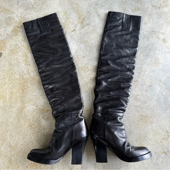 Haider Ackermann Fall/Winter 2009 Black Leather Over The Knee Boots Size 36 - Picture 7 of 17